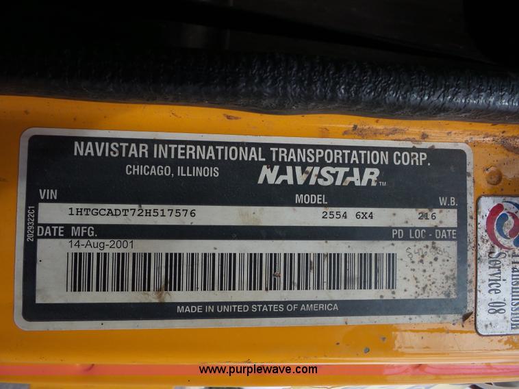 image for item K3490 2002 International F2554 dump truck