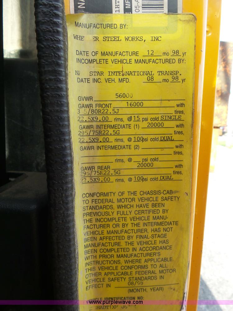 image for item K3495 1999 International 4900 dump truck