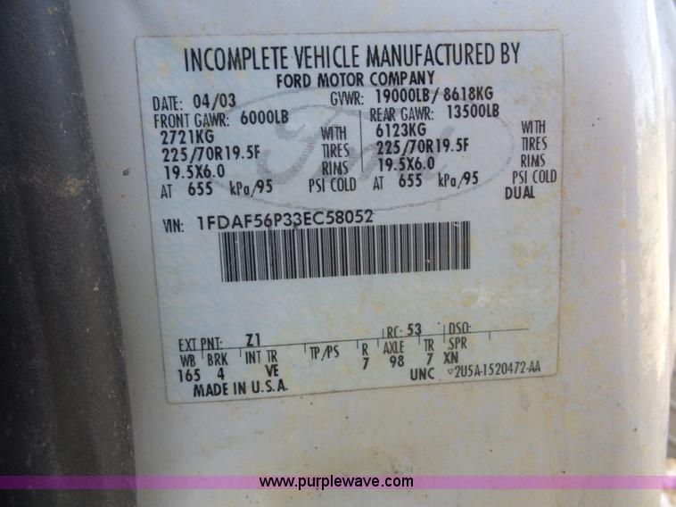 image for item L2870 2003 Ford F550 bucket truck