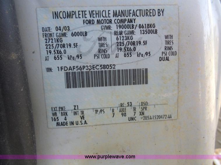 image for item L2870 2003 Ford F550 bucket truck