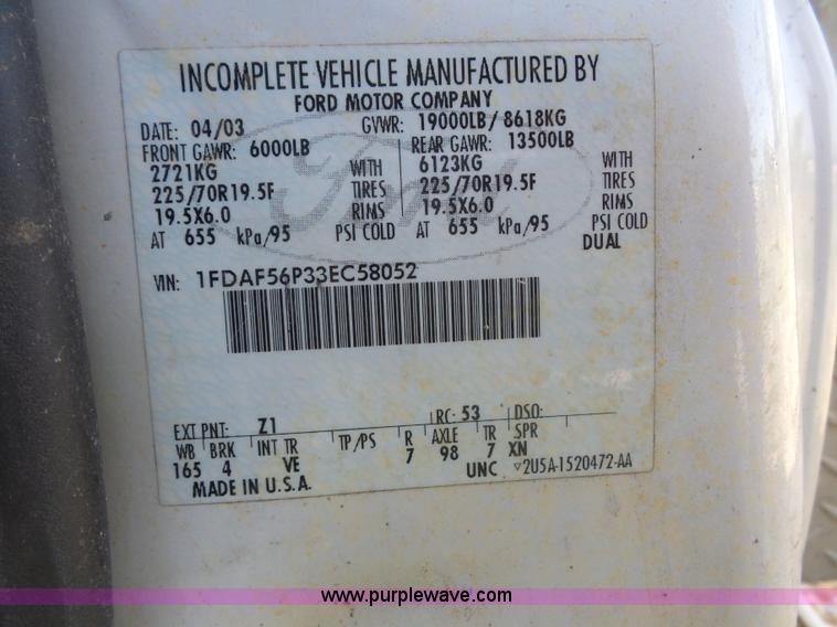 image for item L2870 2003 Ford F550 bucket truck