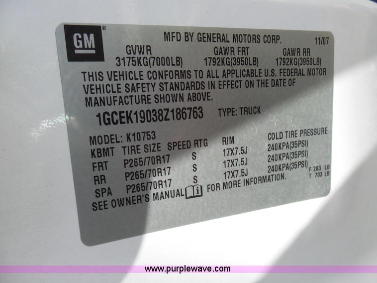 image for item L7116 2008 Chevrolet Silverado 1500 Ext. Cab pickup truck