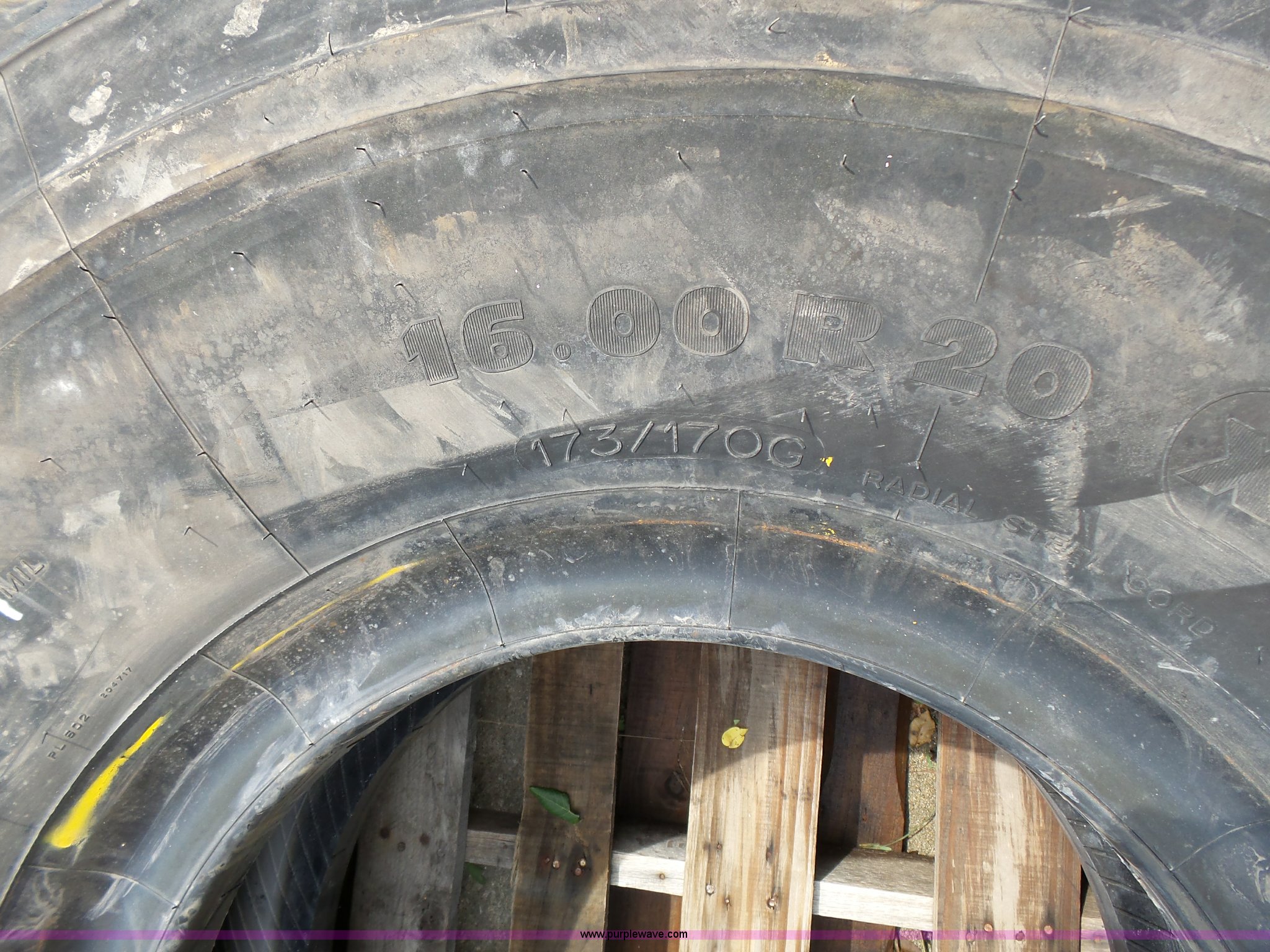 Michelin 16.00R20 tire in St. Joseph, MO Item BV9615 sold Purple Wave
