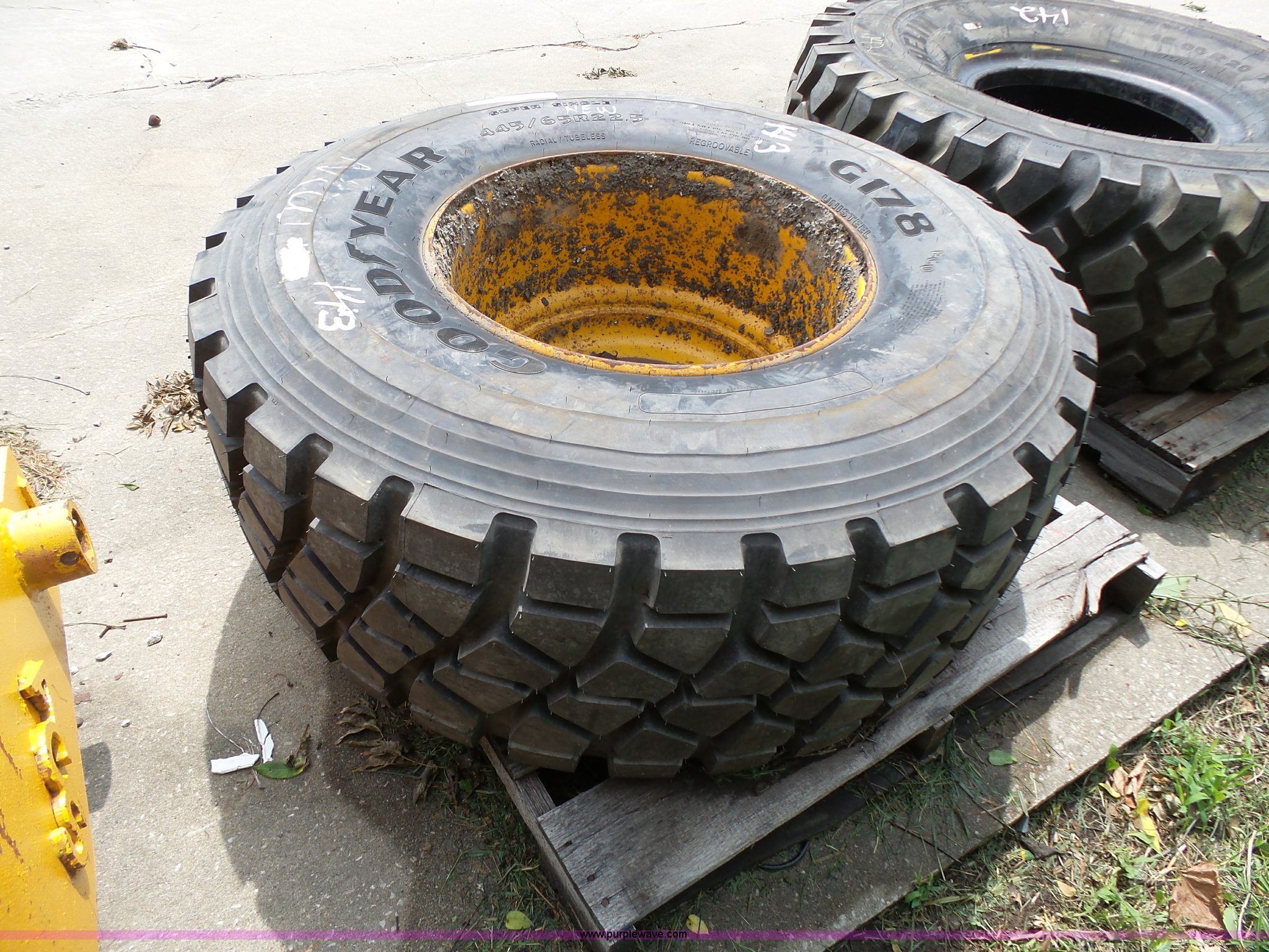 Goodyear 445/65R22.5 tire in St. Joseph, MO Item BV9616 sold Purple