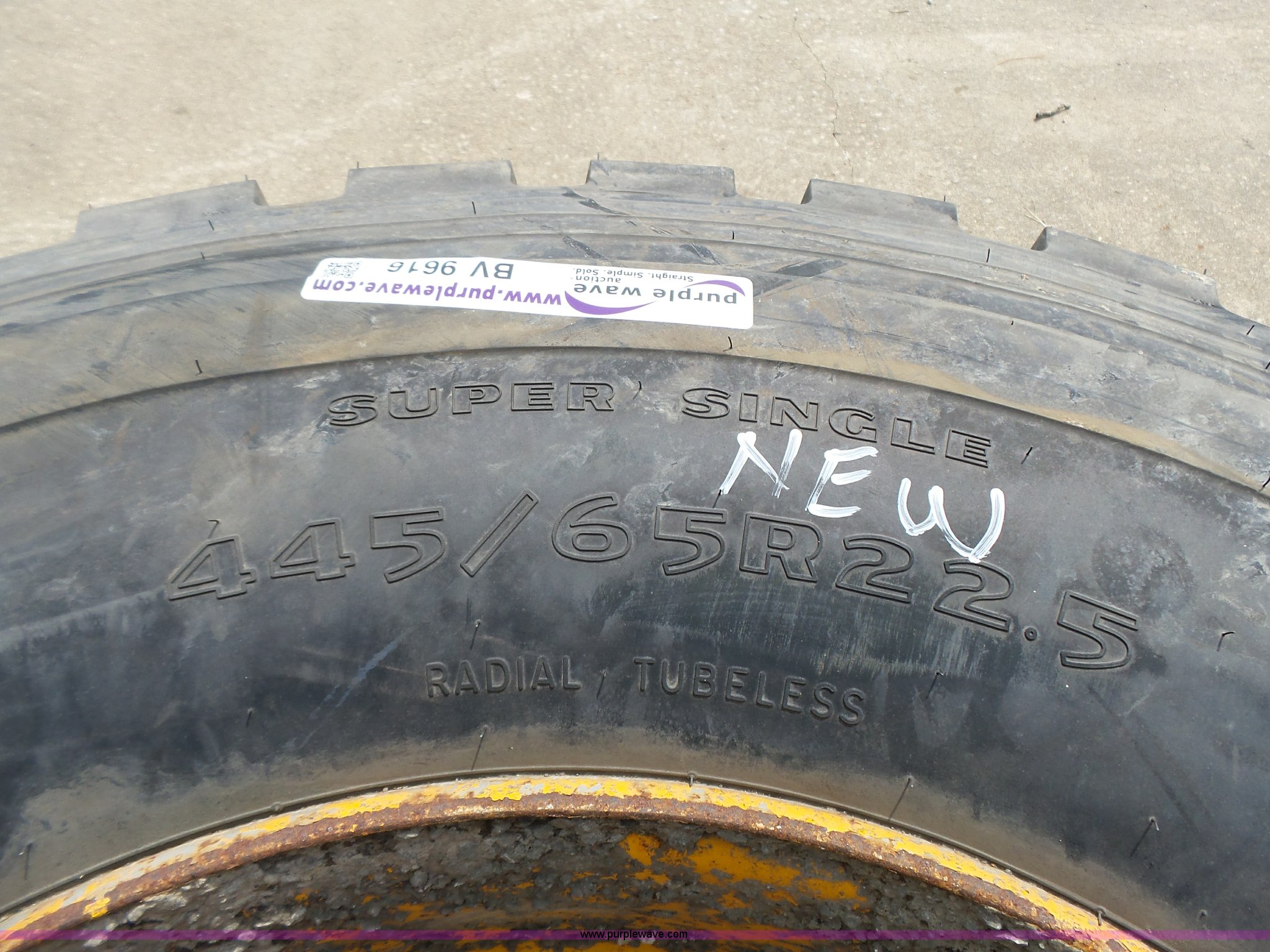 Goodyear 445/65R22.5 tire in St. Joseph, MO Item BV9616 sold Purple