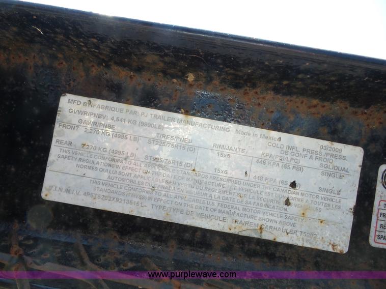 image for item BZ9606 2009 PJ 520 tilt deck trailer