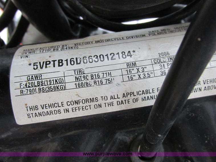 image for item CC9272 2006 Victory Touring motorcycle