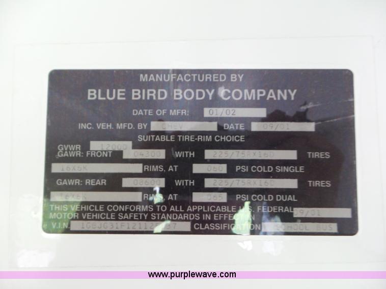 image for item CC9916 2002 Chevrolet Express G3500 bus