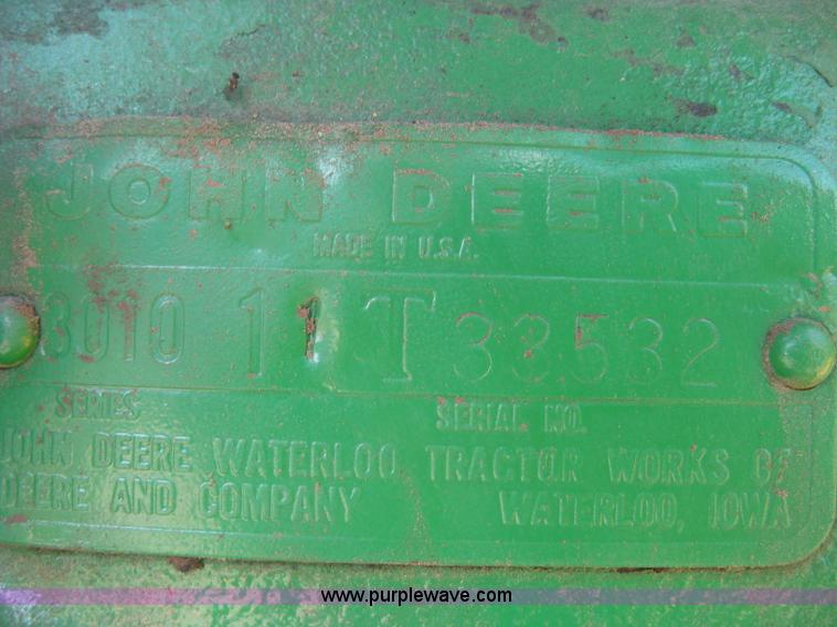image for item J2772 John Deere 3010 tractor
