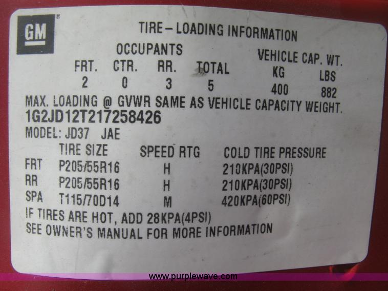 image for item J2777 2001 Pontiac Sunfire GT