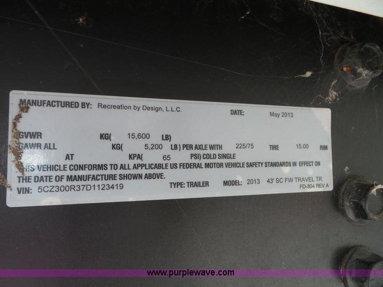 image for item J4833 2013 Monte Carlo Platinum Edition camper