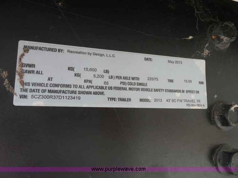 image for item J4833 2013 Monte Carlo Platinum Edition camper