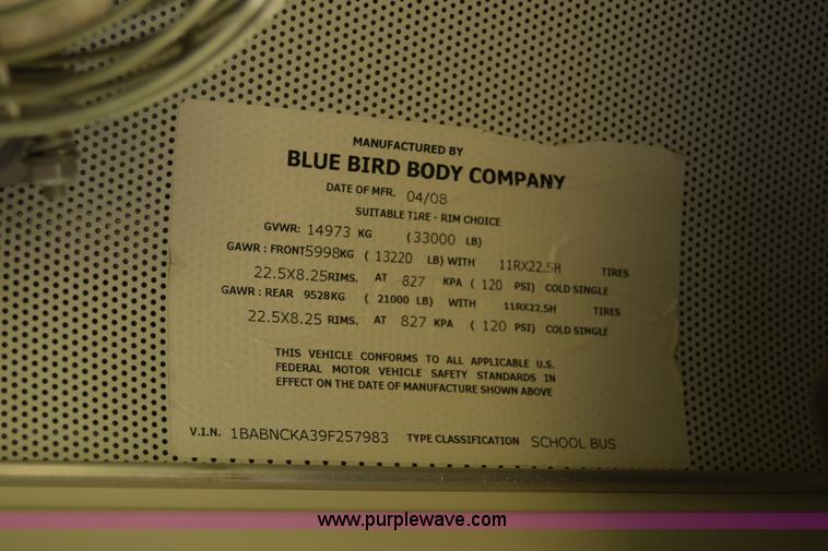 image for item K2973 2009 Blue Bird school bus