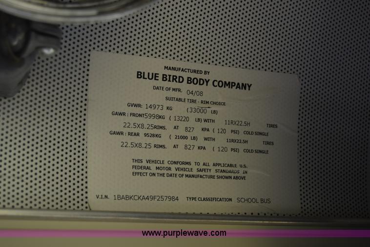 image for item K2974 2009 Blue Bird school bus
