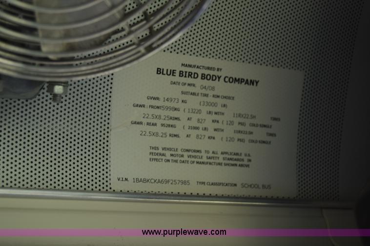 image for item K2975 2009 Blue Bird school bus