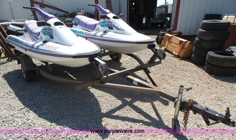 image for item K4677 *(2) 1995 Tigershark Monte Carlo jet skis with trailer