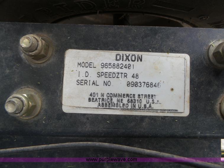 image for item K8457 Dixon Speed ZTR48 ZTR lawn mower
