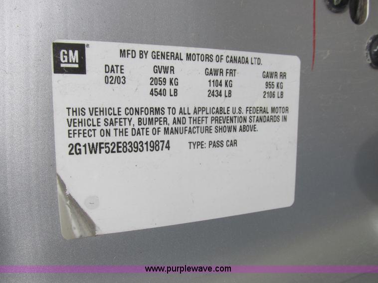 image for item L6197 2003 Chevrolet Impala
