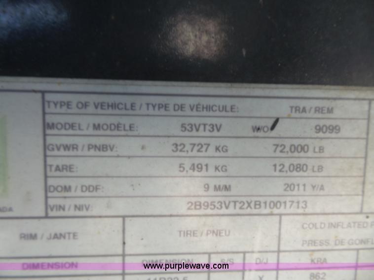 image for item K4668 2011 BWS 53VT3V Demountable Concepts trailer with storage boxes