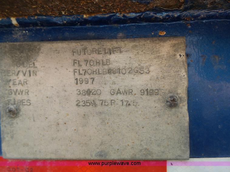 image for item K5311 1997 Futurelift FL70HLB equipment trailer