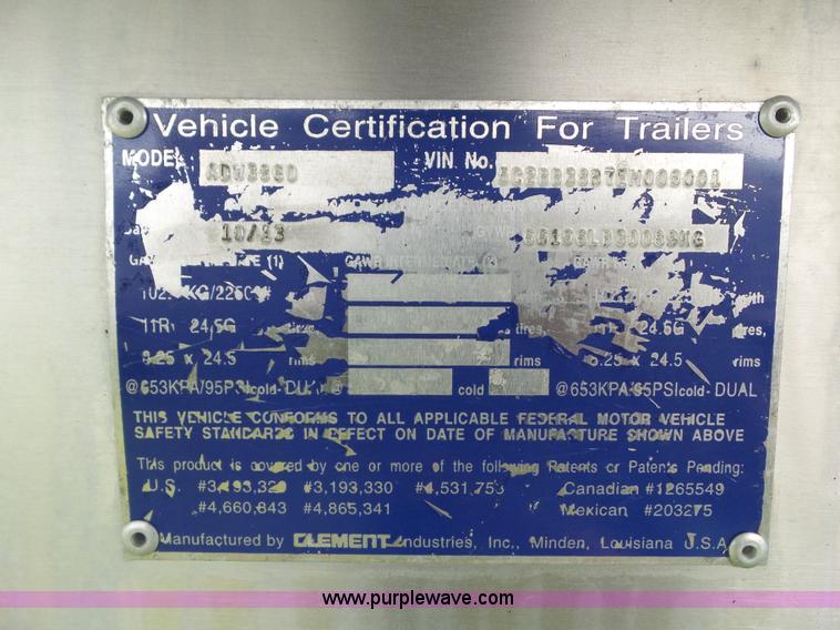 image for item L5506 2014 Clement ADW3860 double wall aluminum end dump trailer