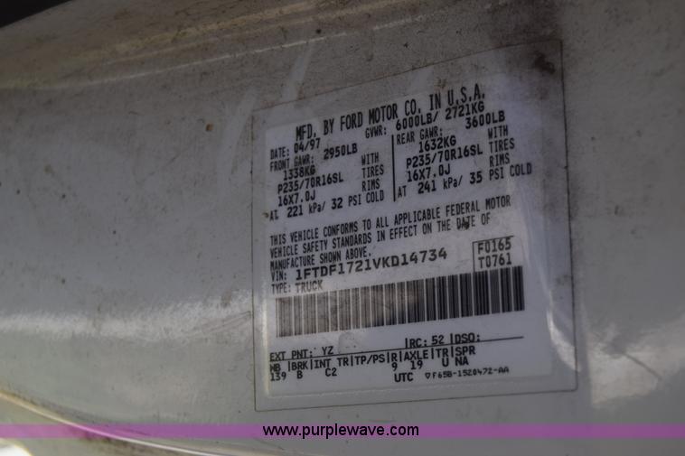 image for item K2921 1997 Ford F150 pickup truck