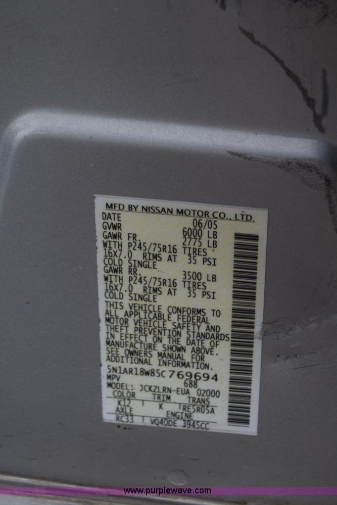 image for item K2963 2005 Nissan Pathfinder SUV