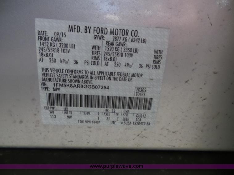 image for item J4009 2016 Ford Explorer Police SUV