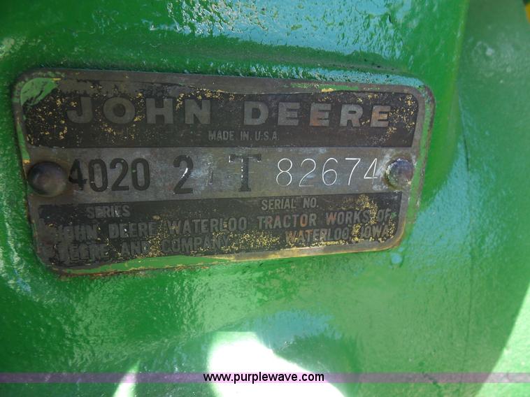 image for item AL9139 1969 John Deere 4020 tractor