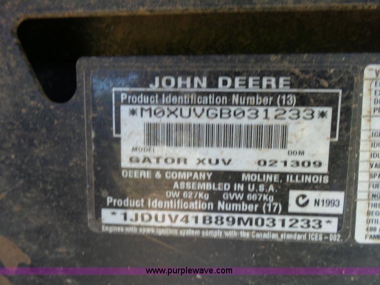 image for item K3146 2009 John Deere XUV620I Gator utility vehicle