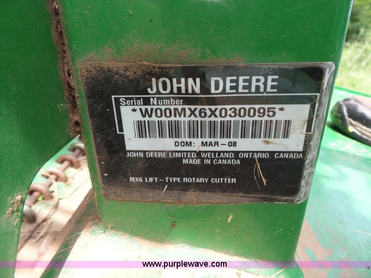 image for item K5310 John Deere MX6 rotary mower