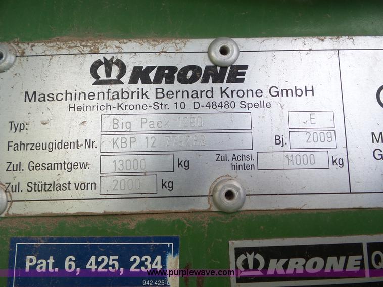 image for item L6827 2009 Krone Big Pack 1290 large square baler