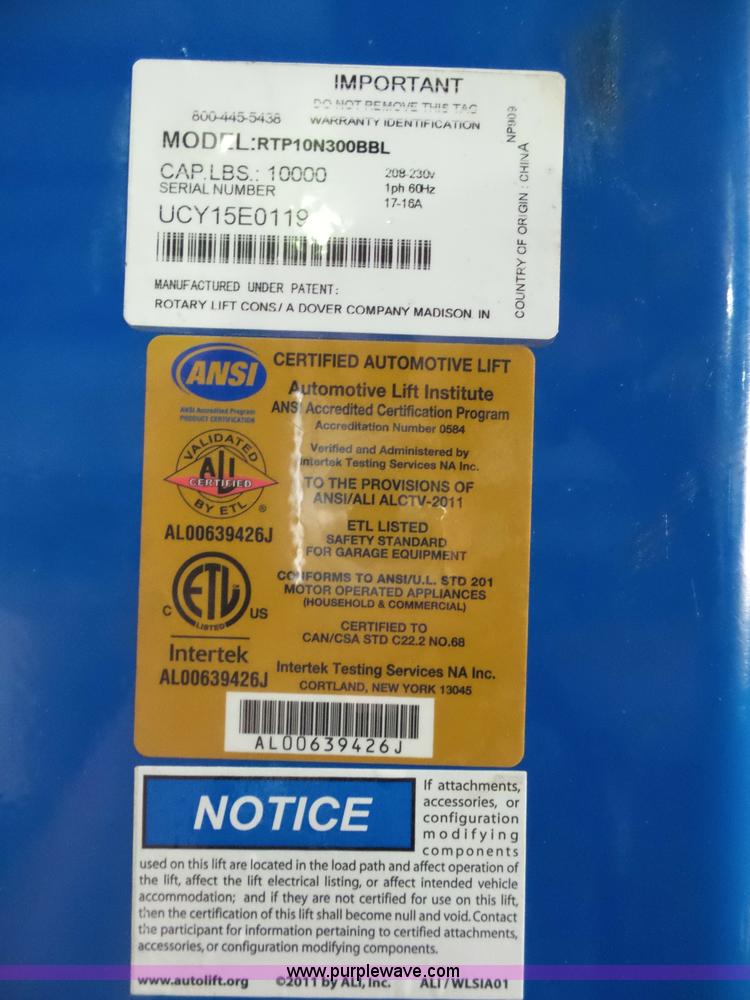 image for item BS9610 Revolution two post car lift