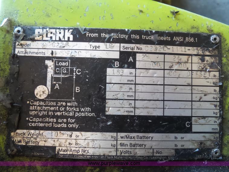 image for item BS9612 Clark C25 forklift