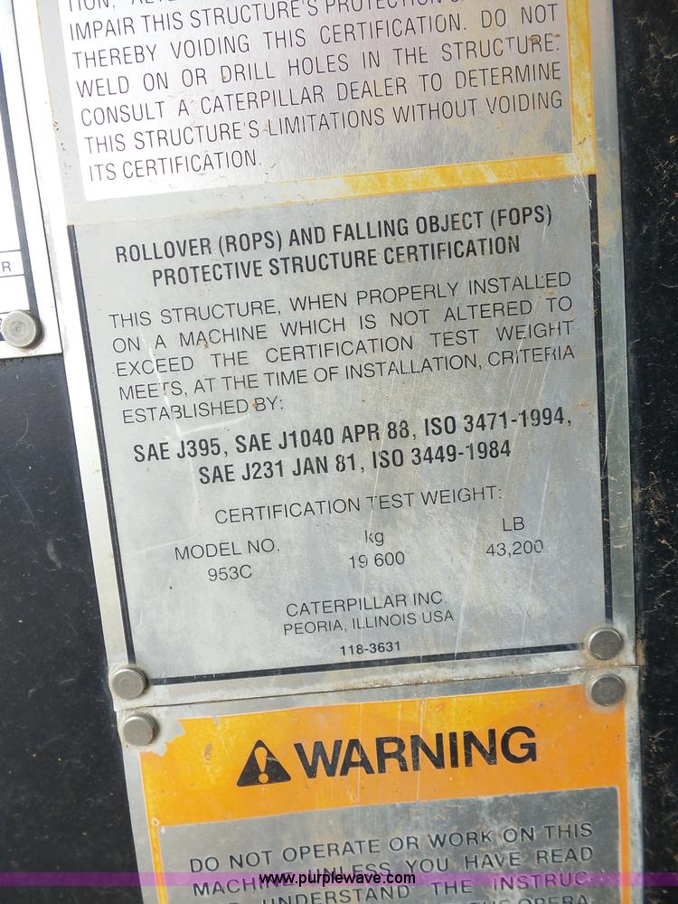 image for item BS9657 1996 Caterpillar 953C track loader