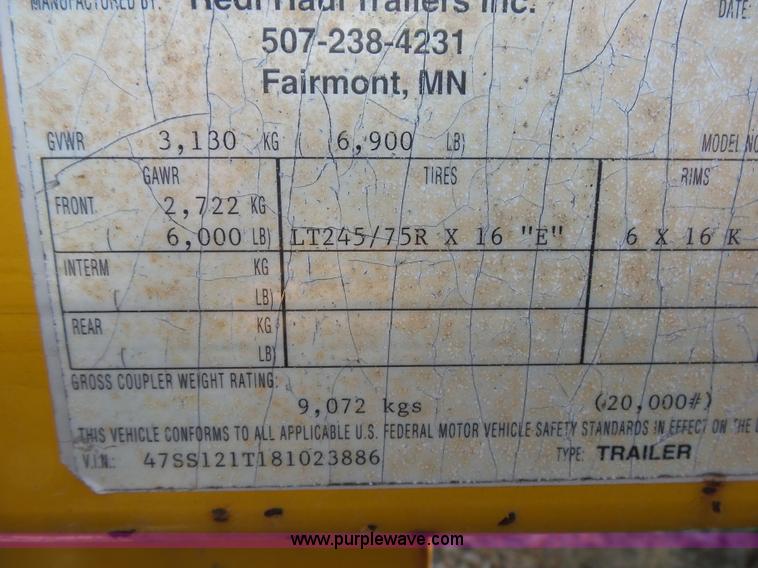 image for item BM9700 2008 Redi Haul ML7460 tilt deck trailer