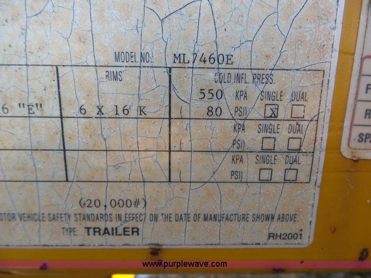 image for item BM9700 2008 Redi Haul ML7460 tilt deck trailer