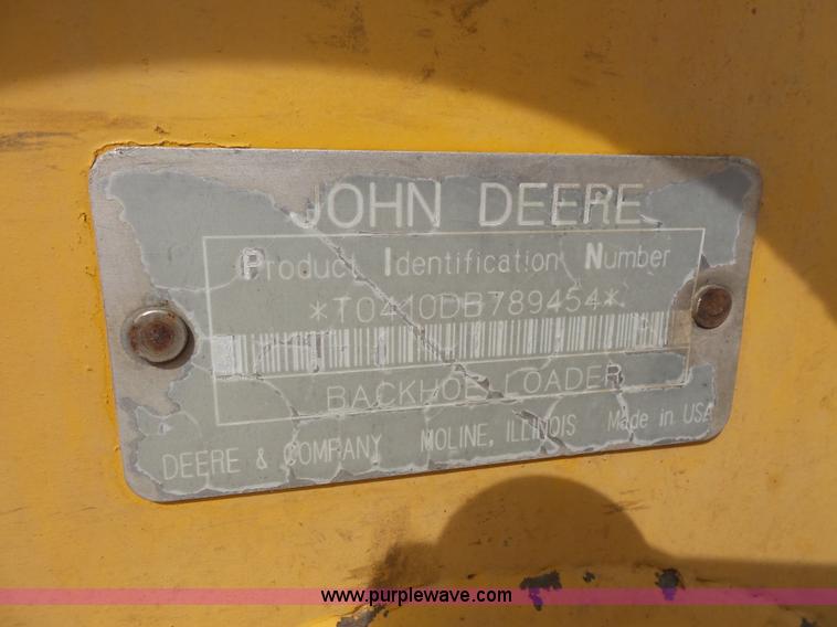 image for item BS9830 1993 John Deere 410D backhoe