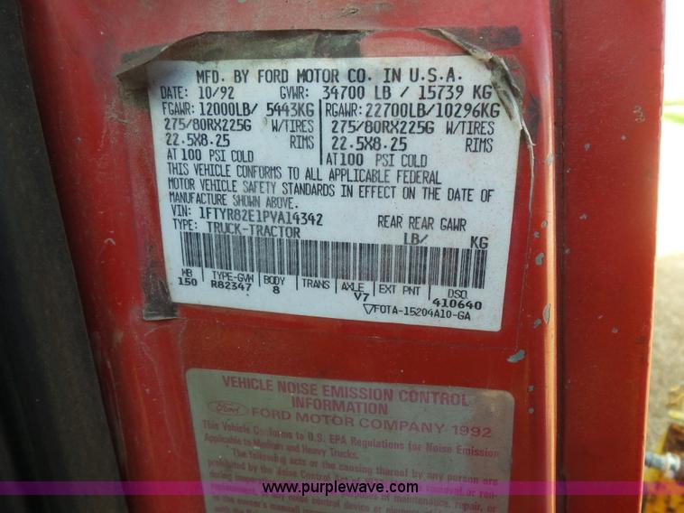 image for item BS9890 1993 Ford L8000 mixer truck