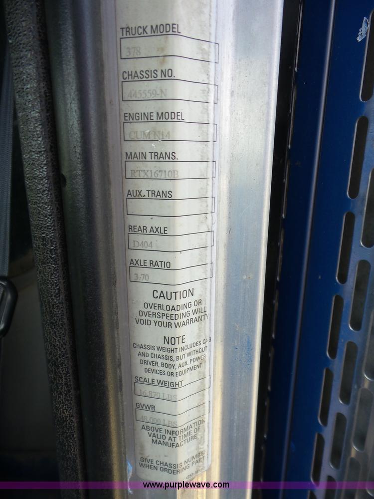 image for item BZ9608 1998 Peterbilt 378 dump truck