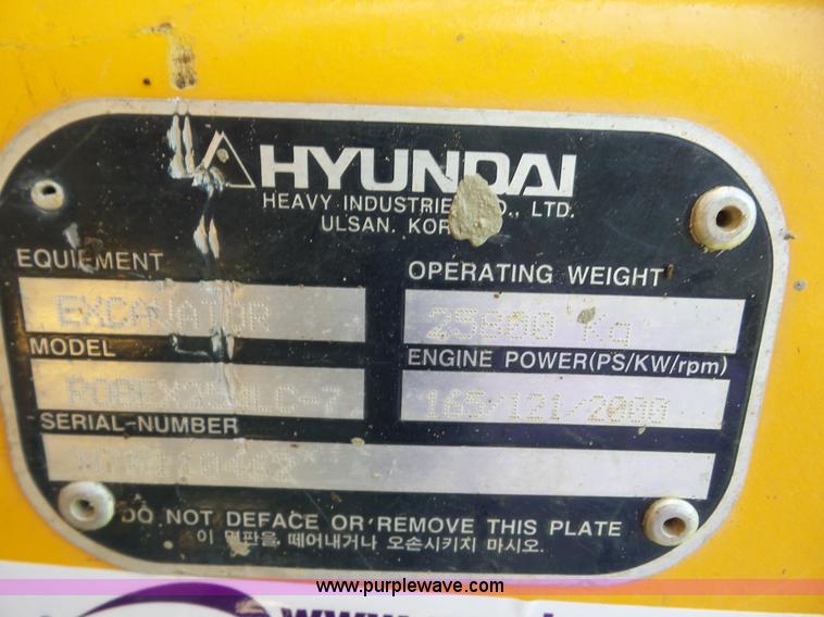 image for item BZ9609 2006 Hyundai Robex 250LC-7 excavator