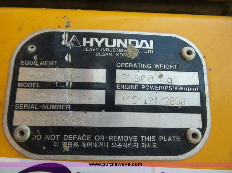 image for item BZ9609 2006 Hyundai Robex 250LC-7 excavator