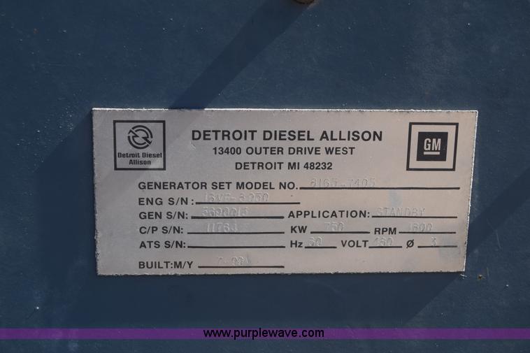 image for item CB9051 1990 Detroit Diesel 8165-7405 generator