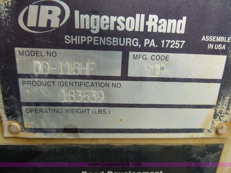 image for item K1179 2005 Ingersoll Rand DD-118HF double drum roller