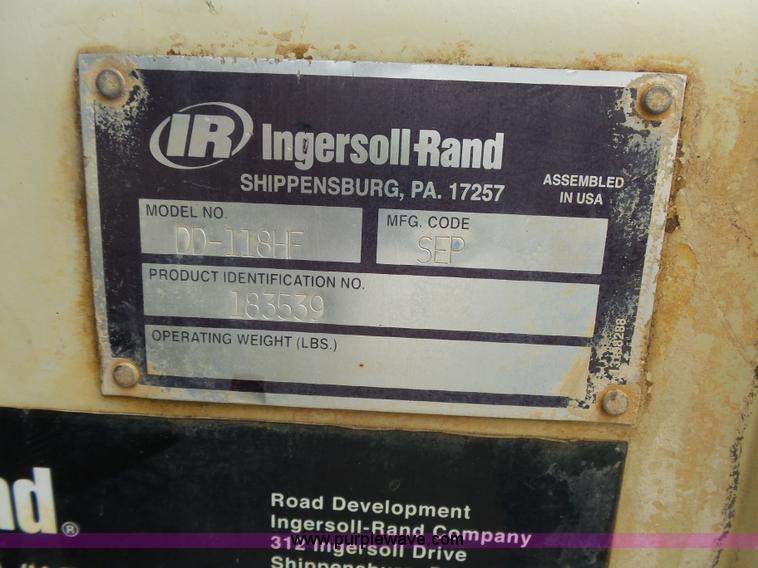 image for item K1179 2005 Ingersoll Rand DD-118HF double drum roller