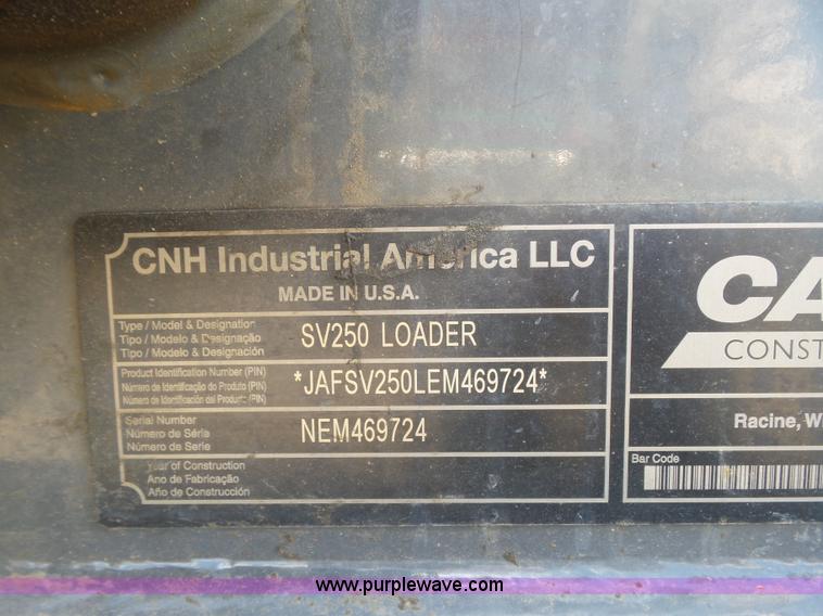 image for item K1990 2014 Case SV250 skid steer