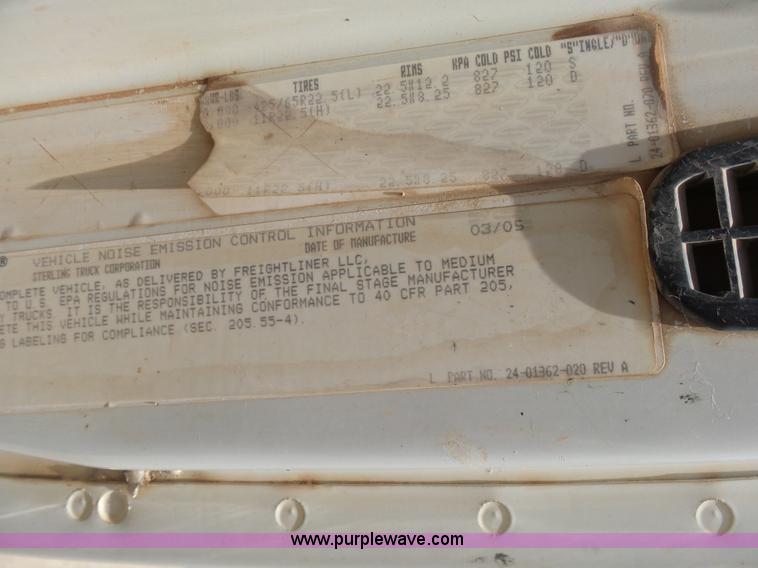 image for item K3175 2005 Sterling flatbed truck with knuckle boom