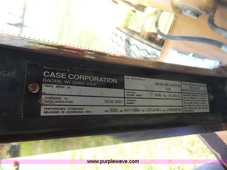 image for item K5339 2002 Case 580M Turbo backhoe