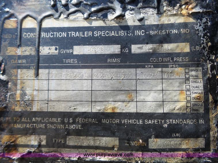 image for item K5340 2002 CTS end dump trailer