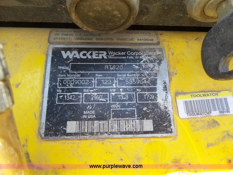 image for item K8389 Wacker RT820 walk-behind compactor